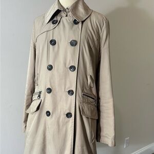 DKNY Beige Double-Breasted Trench Coat